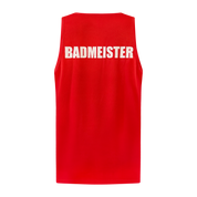 Badmeister Tanktop rot – Rückansicht mit Schriftzug