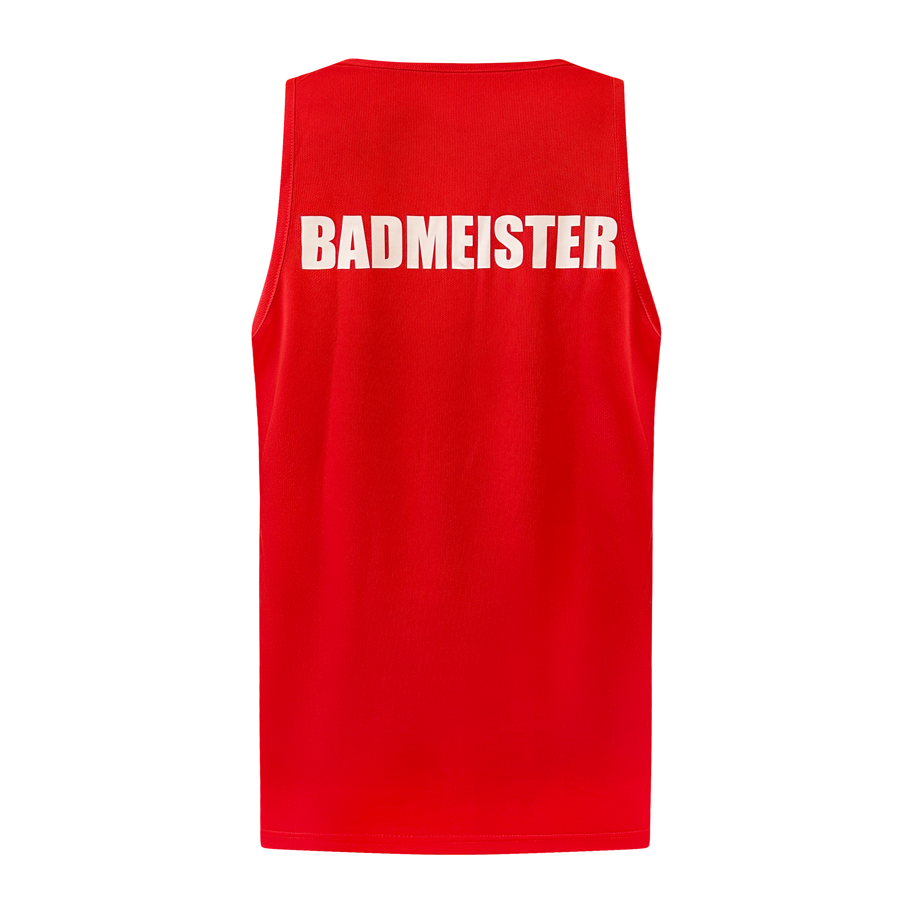 Badmeister Tanktop rot – Rückansicht mit Schriftzug