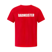 Badmeister T-Shirt rot – Rückansicht mit Schriftzug